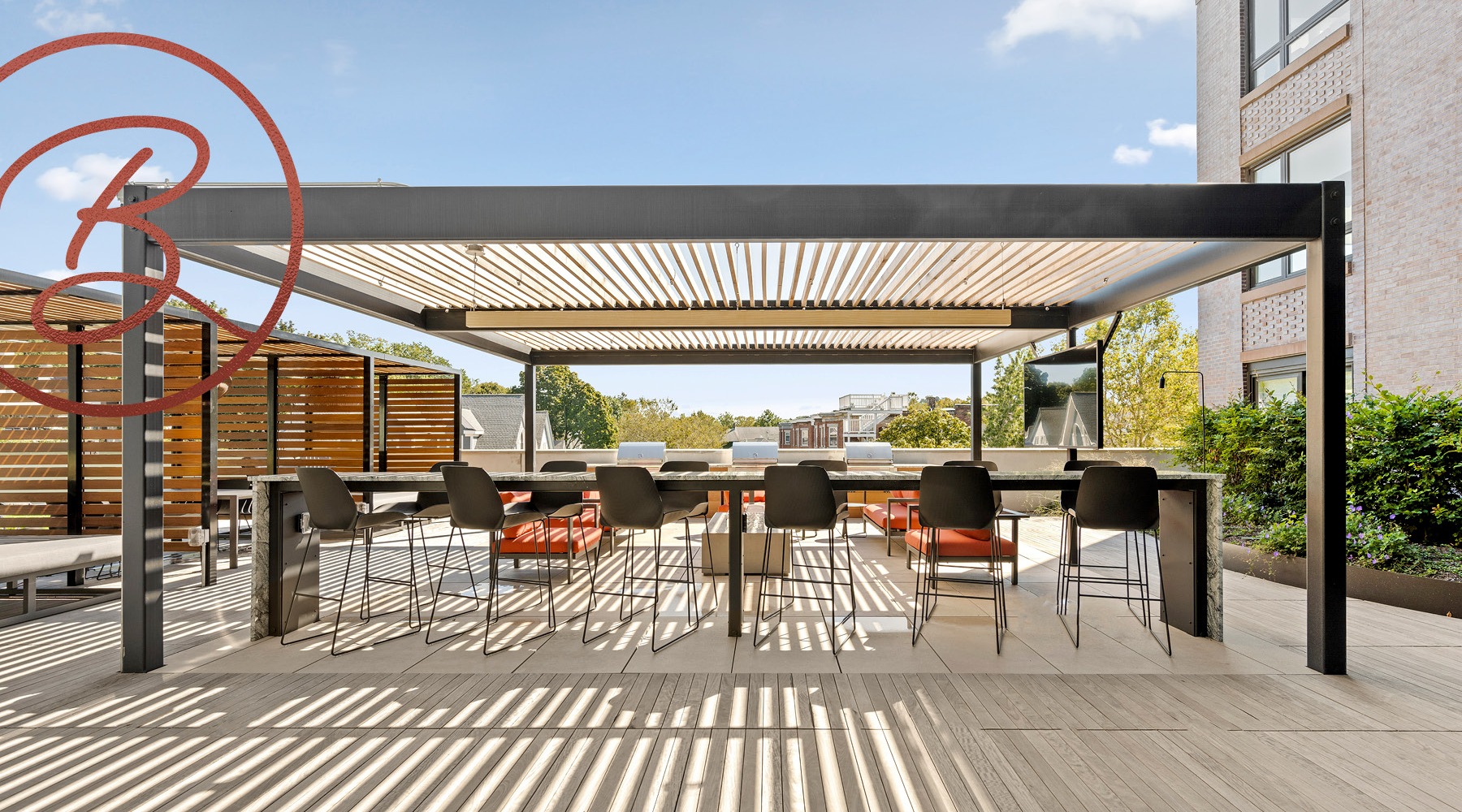 The Brookliner in Boston roof deck terrace